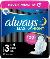 Always - Maxi Night Binden Mit Flügeln (G3), 12 Stück