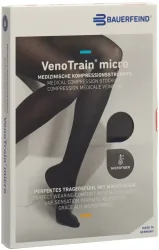 VenoTrain micro AG KKL2 Grösse M p/s gFs schwarz MikroNoppe (1 Paar)