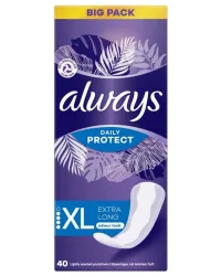 Always Slipeinlagen Daily Protect Extra Long mit leichtem Duft Big Pack (40 Stk)