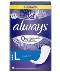 Always Slipeinlagen Daily Protect Long 0% Big Pack (48 Stk)