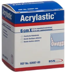 Acrylastic Pflasterbinde 2.5mx6cm elastisch (1 Stk)