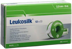 Leukosilk hautfreundliches Fixierpflaster 5mx2.5cm (12 Stk)