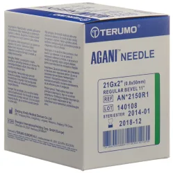 TERUMO Agani Einmalkanüle 21G 0.8x50mm grün (100 Stk)