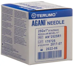 TERUMO Agani Einmalkanüle 25G, 0.5x25mm, orange (100 Stk)