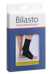 Bilasto Fussgelenkbandage Ferse offen schwarz/blau M (1 Stk)