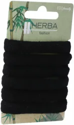 Herba.Ecofriendly Haarbinder, schwarz, &Oslash; 5 cm, 6 Stk
