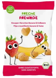 FRECHE FREUNDE Knabberspass Knusper-Herzchen Banane & Erdbeere (30g )
