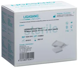 LIGASANO Schaumstoff Kompressen 5x5x1cm steril (10 Stk)