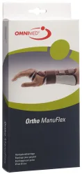 OMNIMED Ortho Manu Flex Handgelenk Bandage, Grösse M, 22cm rechts, grau/bordeaux (1 Stk)