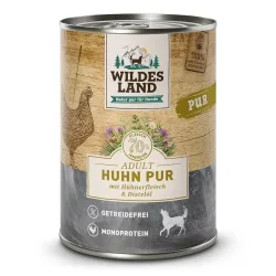 WILDES LAND Adult Huhn Pur mit Hühnerfleisch & Distelöl (6x400g)