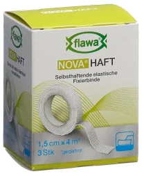 flawa NOVA HAFT kohäsive Gazebinde, 1.5cmx4m (3 Stk)