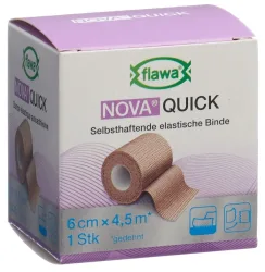 FLAWA, flawa NOVA QUICK kohäsive Reissbinde, 6cmx4.5m, hautfarben (1 Stk)