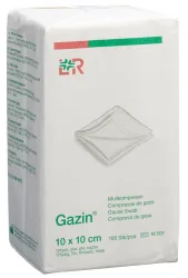 Gazin Mullkompressen 10x10cm, 12-fach, unsteril (100 Stk)