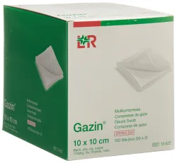 Gazin Mullkompressen 10x10cm, 8-fach, steril (100 Stk)