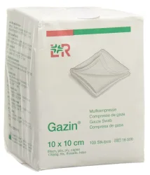 Gazin Mullkompressen 10x10cm, 8-fach, unsteril (100 Stk)