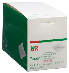 Gazin Mullkompressen Set 5x5cm, 12-fach, steril (100 Stk)