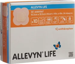 ALLEVYN LIFE Silikon-Schaumverband 10.3x10.3cm (10 Stk)