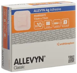 ALLEVYN Ag Adhesive Wundkompressen, 7.5x7.5cm (10 Stk)