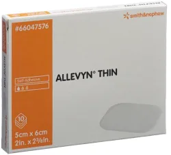 ALLEVYN THIN Wundverband, 5x6cm (10 Stk)
