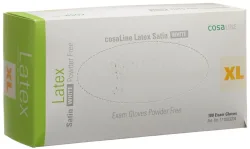 Cosaline UHS Latex Handschuhe, Grösse XL, Satin, weiss, puderfrei (100 Stk)
