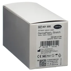 DermaPlast STRETCH Gazebinde, 2.5cmx4m, weiss (20 Stk)