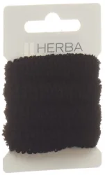 Herba Haarbinder frottee, schwarz, 4 Stk., &Oslash; 4 cm