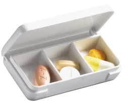 SUPAIR Tablettendose klein, 1 Tag, 3 Fächer, weiss (1 Stk)