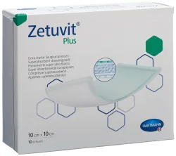 ZETUVIT Plus Absorptionsverband 10x10cm (10 Stk)