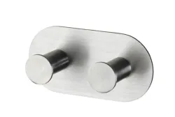 WENKO Edelstahl Wandhaken Cona Duo matt, 10x3x5cm (1 Stk)