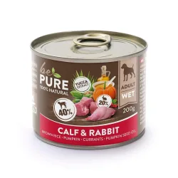bePure Calf & Rabbit mit Kalb, Kaninchen, Gemüse und Reis, Nassfutter für Hunde (200g)