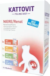KATTOVIT Feline Diet Nassfutter Katze Niere/Renal Multipack in Sauce 12x85 g