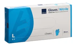 ABENA Classic Nitrilhandschuhe L, 240mm, puderfrei unsteril blau (100 Stk)
