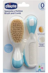 Chicco -  Kamm und Bürste Naturborsten 0m+ (1 Stk), One Size
