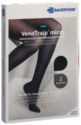 VenoTrain micro AG KKL2 Grösse XL plus/long geschlossene Fussspitze schwarz Haftband Mikronoppen (1 Paar)