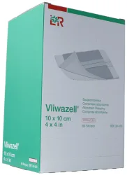 Vliwazell Saugkompresse, 10x10cm, steril (60 Stk)