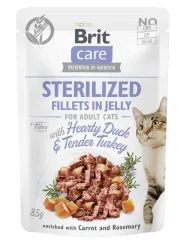 Brit Care Fel Adult in Jelly Ente+Truthahn Sterilized (24x85g)