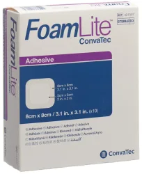 ConvaTec Foam Lite dünner Schaumverband, 8x8cm (10 Stk)