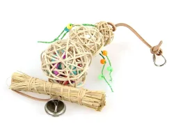 SwissPet - Vogelspielzeug mit Bälle und Glocke 30cm, One Size, Gelb