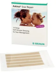 ASKINA Scar Repair Silikonpflaster 2x14cm (3x5 Stk)