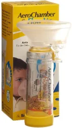 AeroChamber Plus Flow-Vu gelb mit Maske 1-5 Jahre (1 Stk)