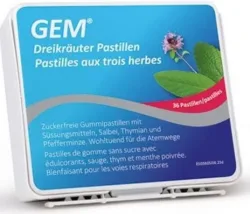 GEM Dreikräuter Pastillen zuckerfrei (36 Stk)
