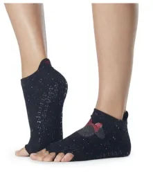 Toesox Offene Zehensocken Half Toe Disney, Confetti Minnie, Grösse XS, Schwarz (1 Stk)