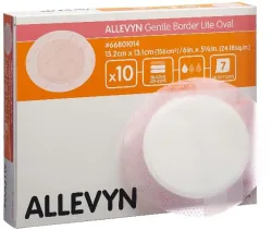 Allevyn Gentle Border Lite Oval 15.2x13.1cm (10 Stk)