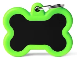 MyFamily Black Bone Alu ID-Hundetag grün, 4.9x3.6cm (1 Stk)