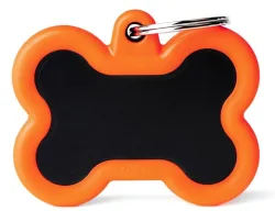 MyFamily Black Bone Alu ID-Hundetag orange, 4.1x3.3cm (1 Stk)