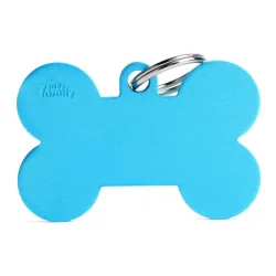 MyFamily Bone Aluminium ID-Hundetag hellblau, 4.8x3.1cm (1 Stk)