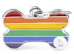MyFamily Bone Rainbow ID-Hundetag, 2.9x2cm (1 Stk)