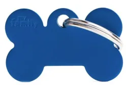 MyFamily Bone Aluminium ID-Hundetag blau, 3x1.9cm (1 Stk)