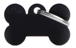 MyFamily Bone Aluminium ID-Hundetag schwarz, 3x1.9cm (1 Stk)