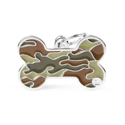 MyFamily Bone Camouflage ID-Hundetag grün, 4.8x3.1cm (1 Stk)